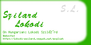 szilard lokodi business card
